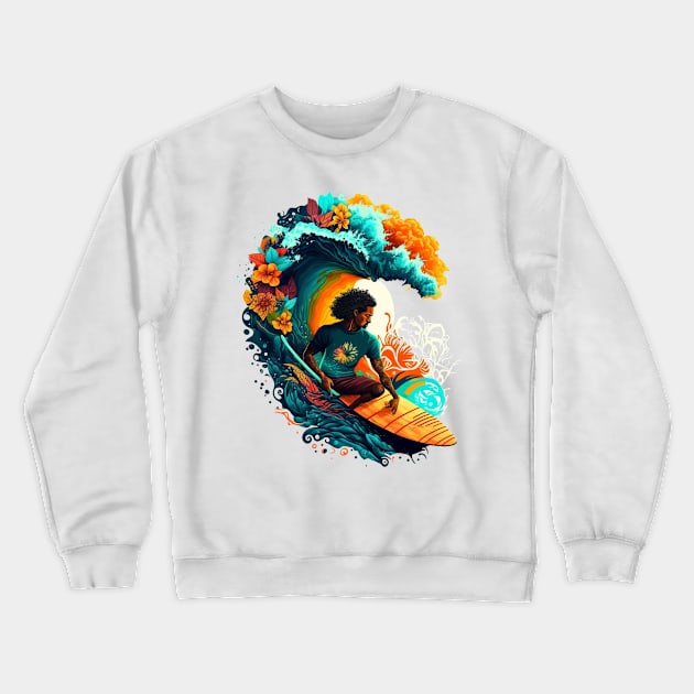 Surfing Colors Crewneck Sweatshirt by Billy23-Shop